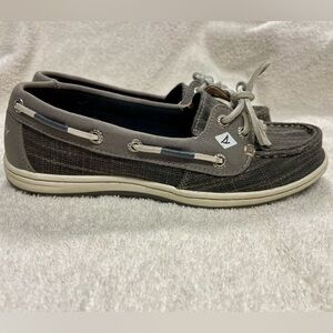 Sperry Top Sider Firefish Gray Canvas Fabric Boat Shoes Womens Sz 6 M STS99360